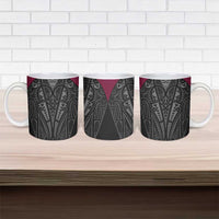 Queensland Maori Rugby Nga Hau e Wha Ceramic Mug Maroon Motif LT9 - Polynesian Pride
