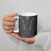 Queensland Maori Rugby Nga Hau e Wha Ceramic Mug Maroon Motif LT9 - Polynesian Pride