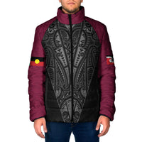 Queensland Maori Rugby Nga Hau e Wha Padded Jacket Maroon Motif LT9 Men Maroon - Polynesian Pride