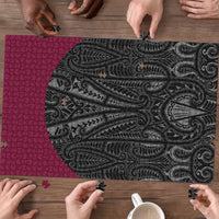 Queensland Maori Rugby Nga Hau e Wha Puzzle Maroon Motif LT9 - Polynesian Pride
