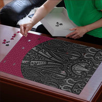 Queensland Maori Rugby Nga Hau e Wha Puzzle Maroon Motif LT9 - Polynesian Pride