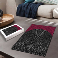 Queensland Maori Rugby Nga Hau e Wha Puzzle Maroon Motif LT9 - Polynesian Pride