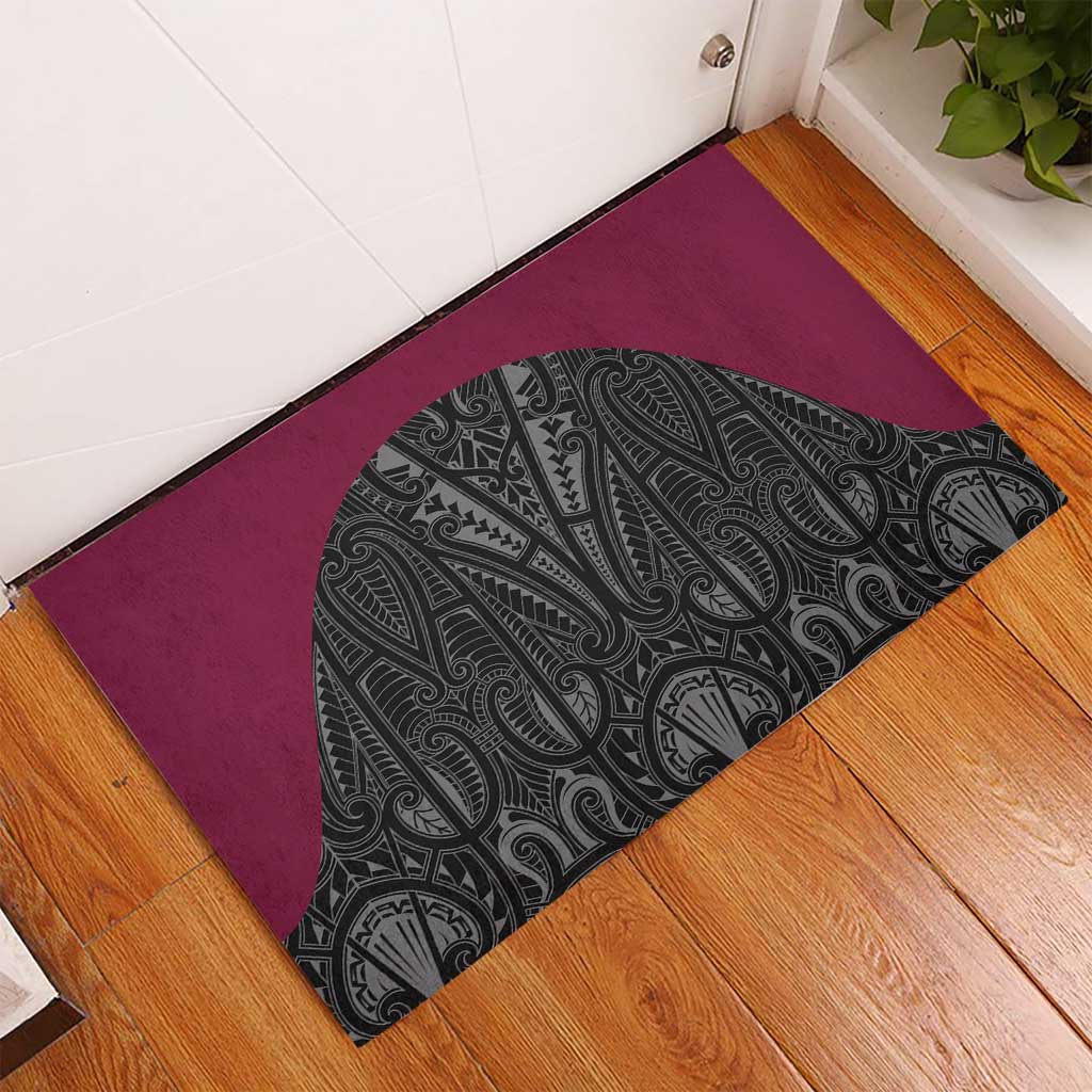 Queensland Maori Rugby Nga Hau e Wha Rubber Doormat Maroon Motif LT9 - Polynesian Pride
