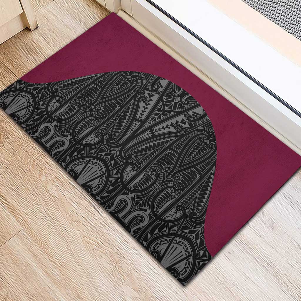 Queensland Maori Rugby Nga Hau e Wha Rubber Doormat Maroon Motif LT9 - Polynesian Pride