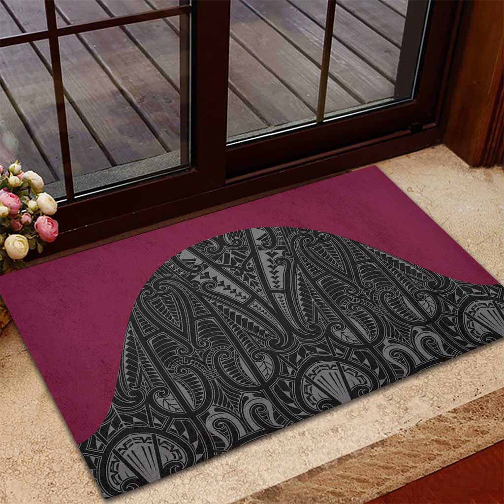 Queensland Maori Rugby Nga Hau e Wha Rubber Doormat Maroon Motif LT9 - Polynesian Pride