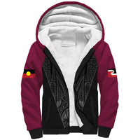 Queensland Maori Rugby Nga Hau e Wha Sherpa Hoodie Maroon Motif LT9 Unisex Maroon - Polynesian Pride