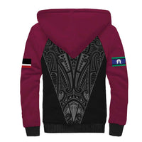 Queensland Maori Rugby Nga Hau e Wha Sherpa Hoodie Maroon Motif LT9 - Polynesian Pride