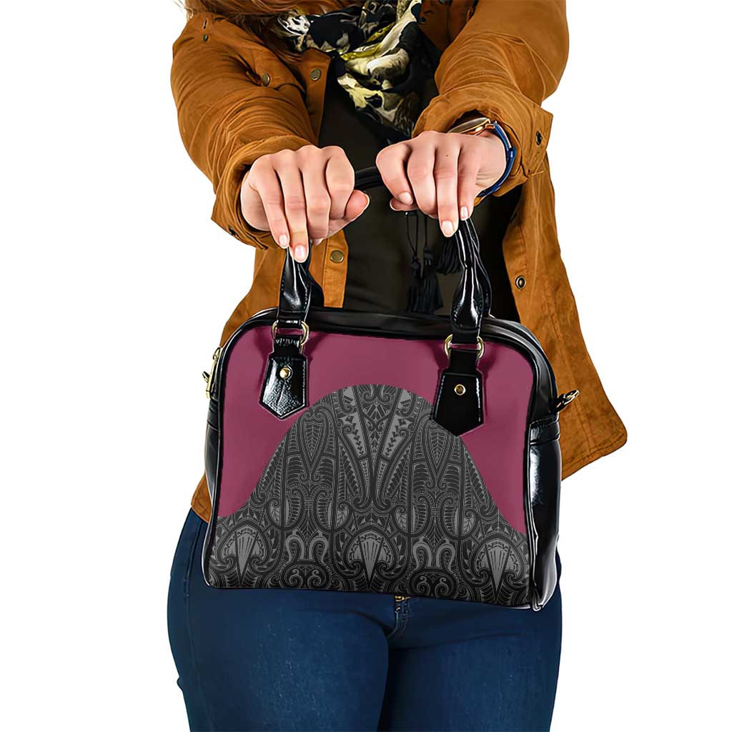 Queensland Maori Rugby Nga Hau e Wha Shoulder Handbag Maroon Motif LT9 One Size Maroon - Polynesian Pride