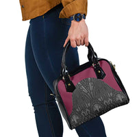 Queensland Maori Rugby Nga Hau e Wha Shoulder Handbag Maroon Motif LT9 - Polynesian Pride