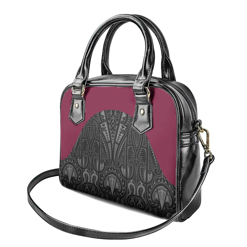 Queensland Maori Rugby Nga Hau e Wha Shoulder Handbag Maroon Motif LT9 - Polynesian Pride