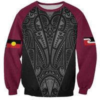 Queensland Maori Rugby Nga Hau e Wha Sweatshirt Maroon Motif LT9 Unisex Maroon - Polynesian Pride
