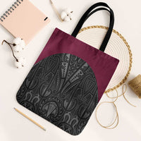 Queensland Maori Rugby Nga Hau e Wha Tote Bag Maroon Motif LT9 Black Strap One Size Maroon - Polynesian Pride