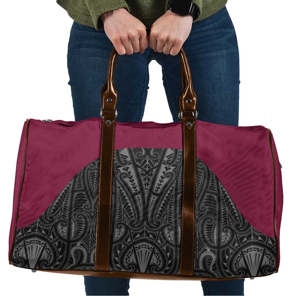 Queensland Maori Rugby Nga Hau e Wha Travel Bag Maroon Motif LT9 Maroon - Polynesian Pride