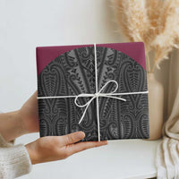 Queensland Maori Rugby Nga Hau e Wha Wrapping Paper Maroon Motif LT9 - Polynesian Pride