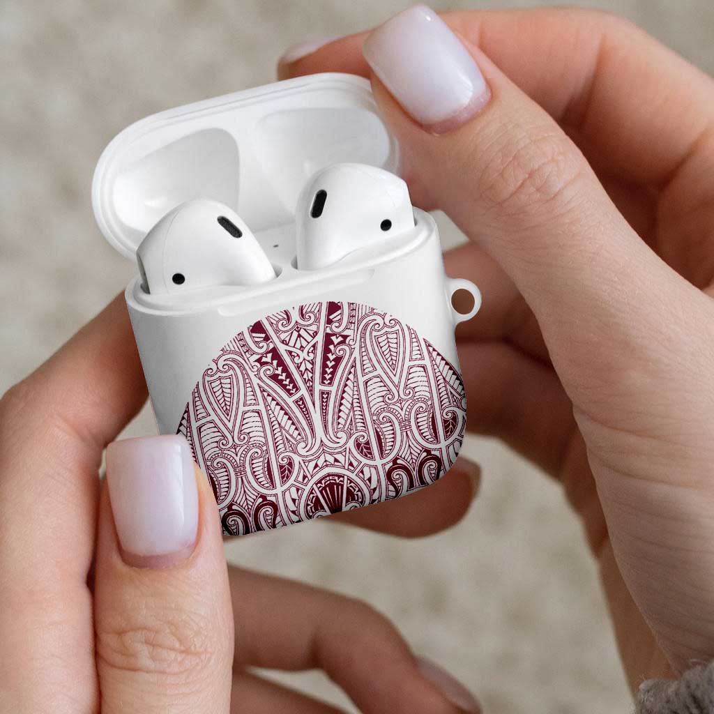 Queensland Maori Rugby Nga Hau e Wha AirPods Case White Motif LT9 - Polynesian Pride
