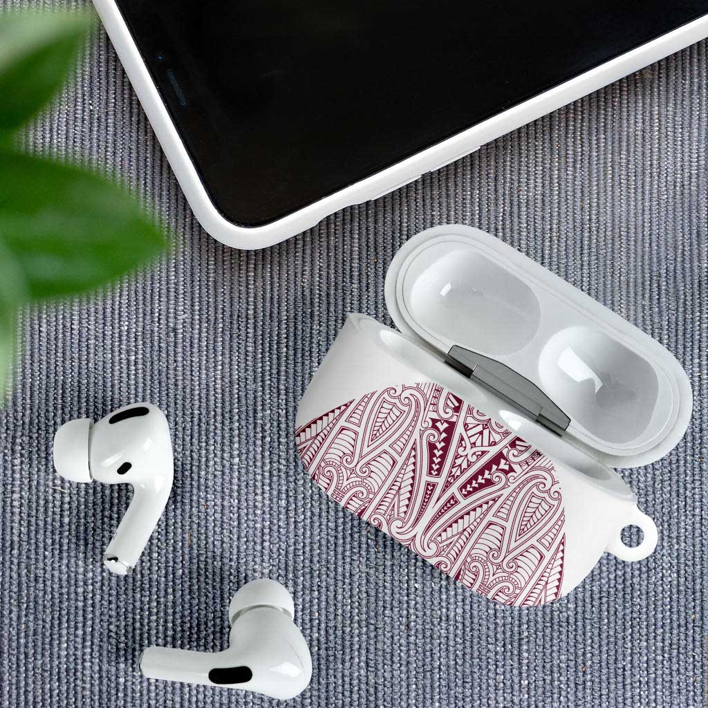 Queensland Maori Rugby Nga Hau e Wha AirPods Case White Motif LT9 - Polynesian Pride