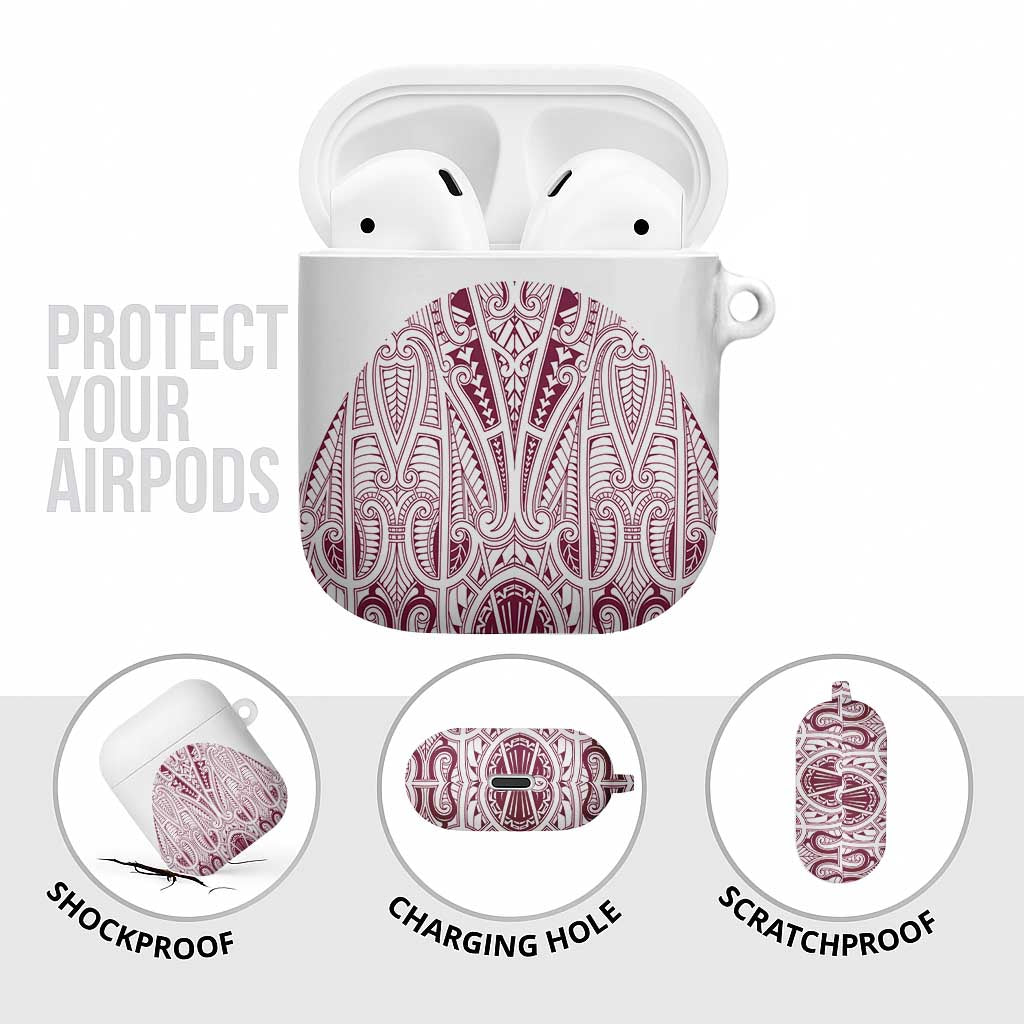 Queensland Maori Rugby Nga Hau e Wha AirPods Case White Motif LT9 - Polynesian Pride