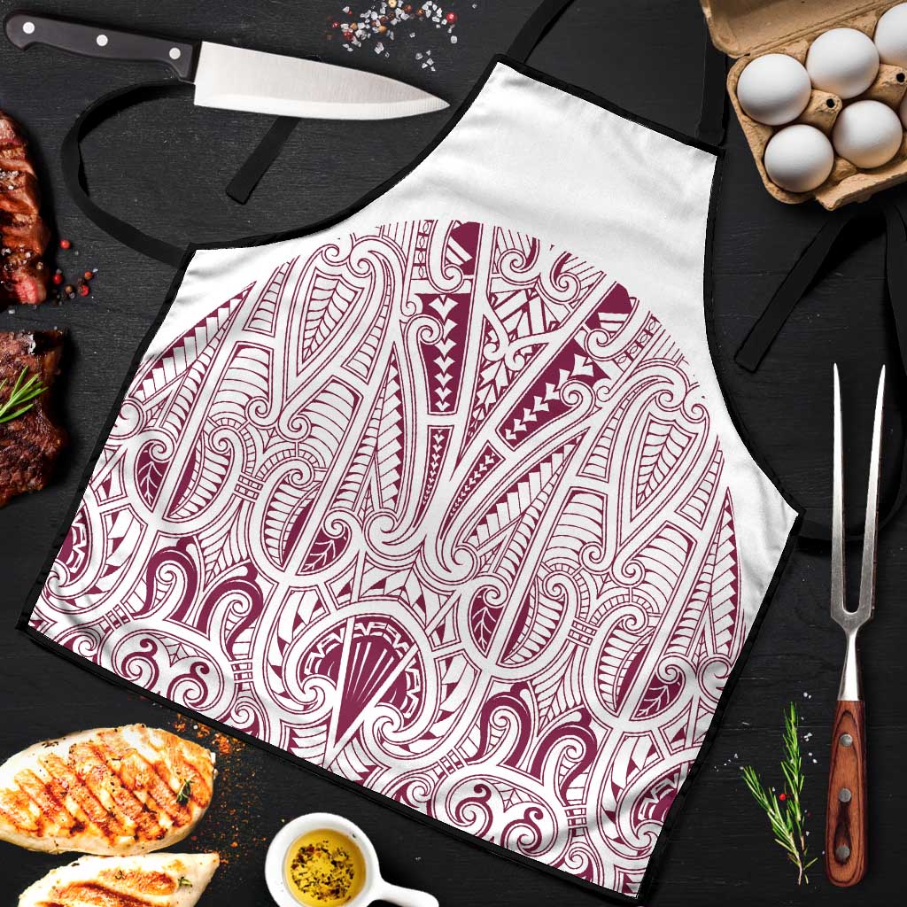 Queensland Maori Rugby Nga Hau e Wha Apron White Motif LT9 White - Polynesian Pride