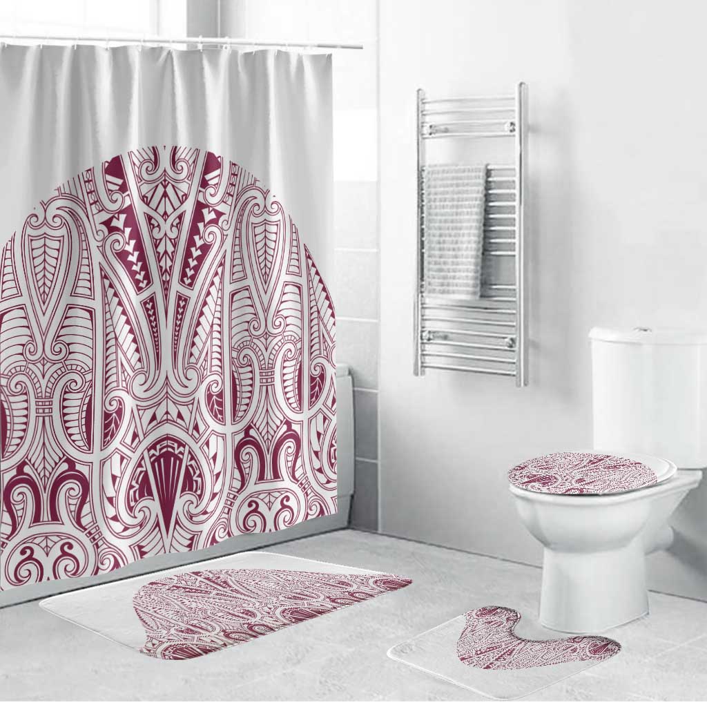 Queensland Maori Rugby Nga Hau e Wha Bathroom Set White Motif LT9 Bathroom Set (4 pcs) White - Polynesian Pride