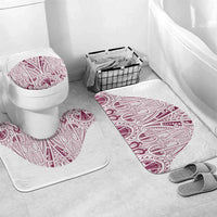 Queensland Maori Rugby Nga Hau e Wha Bathroom Set White Motif LT9 Mat Set Only (3 pcs) One Size White - Polynesian Pride