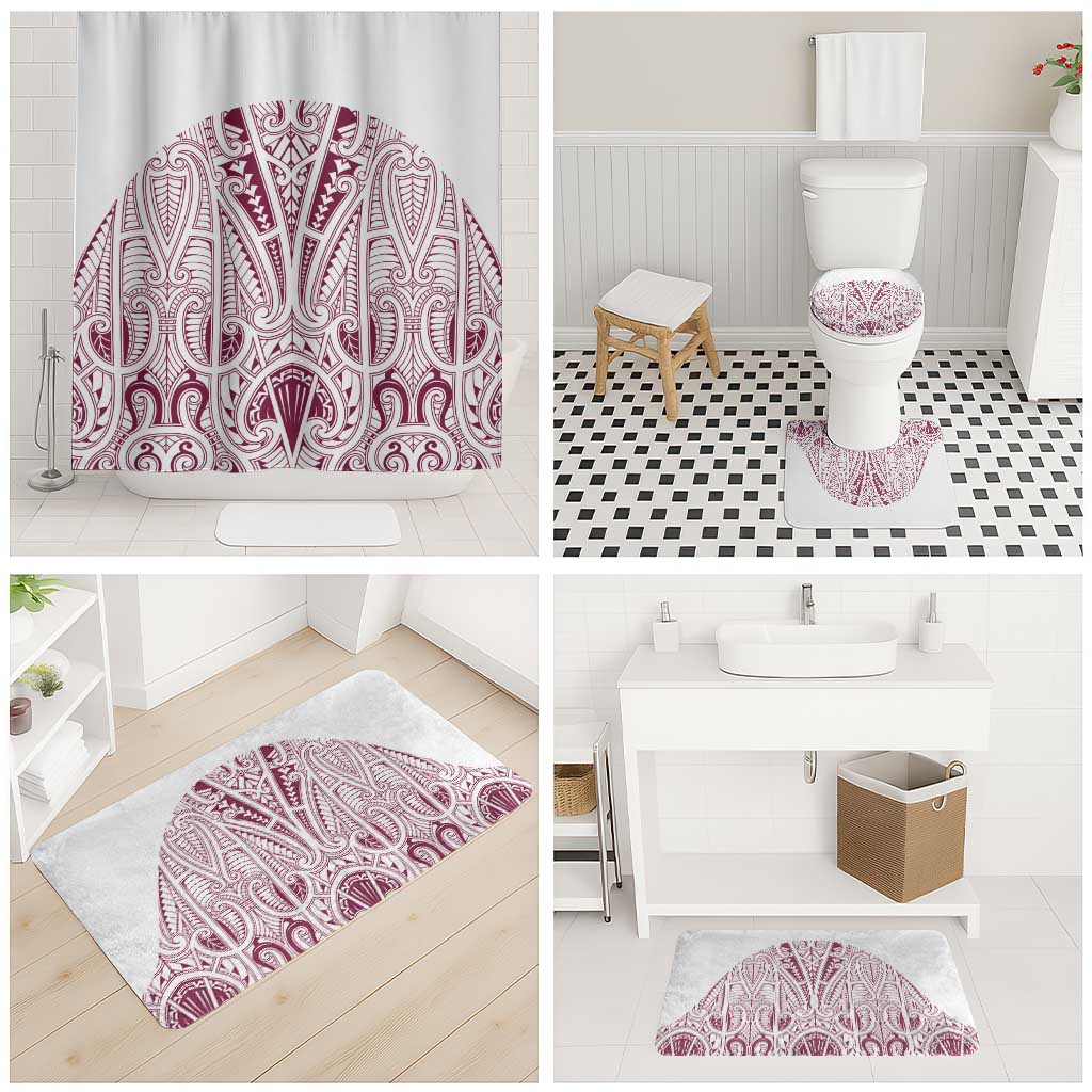 Queensland Maori Rugby Nga Hau e Wha Bathroom Set White Motif LT9 - Polynesian Pride