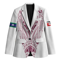 Queensland Maori Rugby Nga Hau e Wha Blazer White Motif LT9 Unisex White - Polynesian Pride