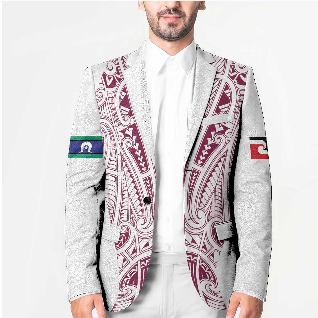 Queensland Maori Rugby Nga Hau e Wha Blazer White Motif LT9 - Polynesian Pride