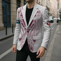 Queensland Maori Rugby Nga Hau e Wha Blazer White Motif LT9 - Polynesian Pride