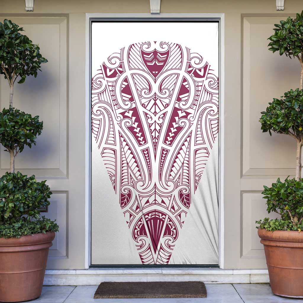 Queensland Maori Rugby Nga Hau e Wha Door Cover White Motif LT9 White - Polynesian Pride