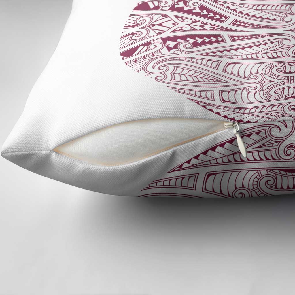 Queensland Maori Rugby Nga Hau e Wha Pillow Cover White Motif LT9 - Polynesian Pride