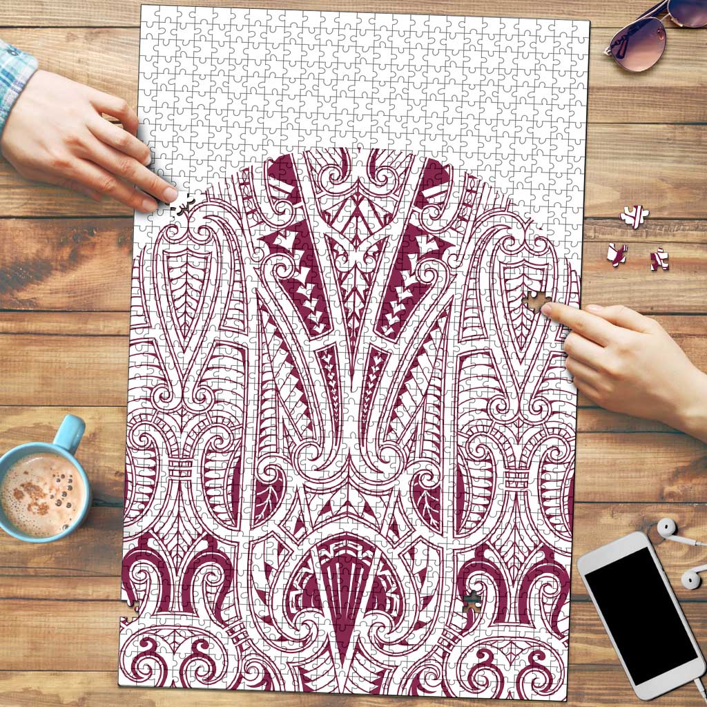 Queensland Maori Rugby Nga Hau e Wha Puzzle White Motif LT9 White - Polynesian Pride