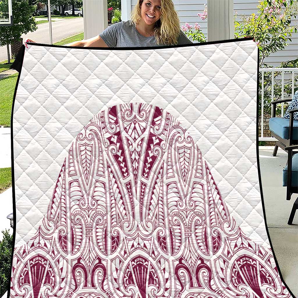 Queensland Maori Rugby Nga Hau e Wha Quilt White Motif LT9 White - Polynesian Pride
