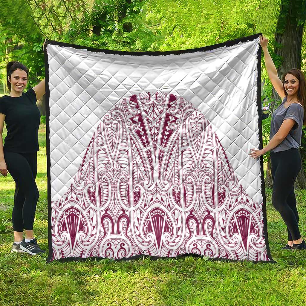 Queensland Maori Rugby Nga Hau e Wha Quilt White Motif LT9 - Polynesian Pride