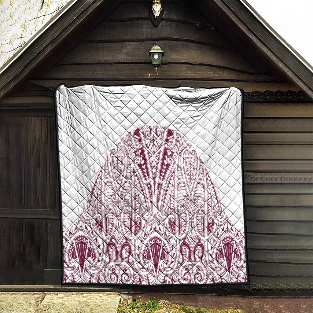 Queensland Maori Rugby Nga Hau e Wha Quilt White Motif LT9 - Polynesian Pride