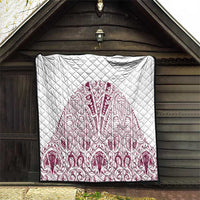Queensland Maori Rugby Nga Hau e Wha Quilt White Motif LT9 - Polynesian Pride