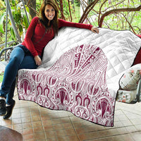 Queensland Maori Rugby Nga Hau e Wha Quilt White Motif LT9 - Polynesian Pride
