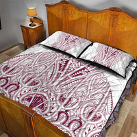 Queensland Maori Rugby Nga Hau e Wha Quilt Bed Set White Motif LT9 - Polynesian Pride