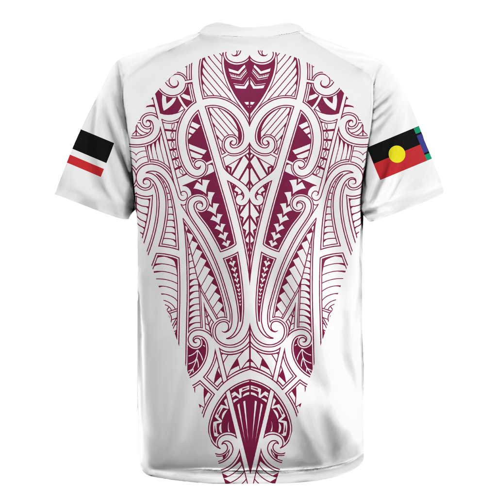 Queensland Maori Rugby Nga Hau e Wha Rugby Jersey White Motif LT9 - Polynesian Pride