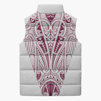 Queensland Maori Rugby Nga Hau e Wha Sleeveless Puffer Jacket White Motif LT9 - Polynesian Pride
