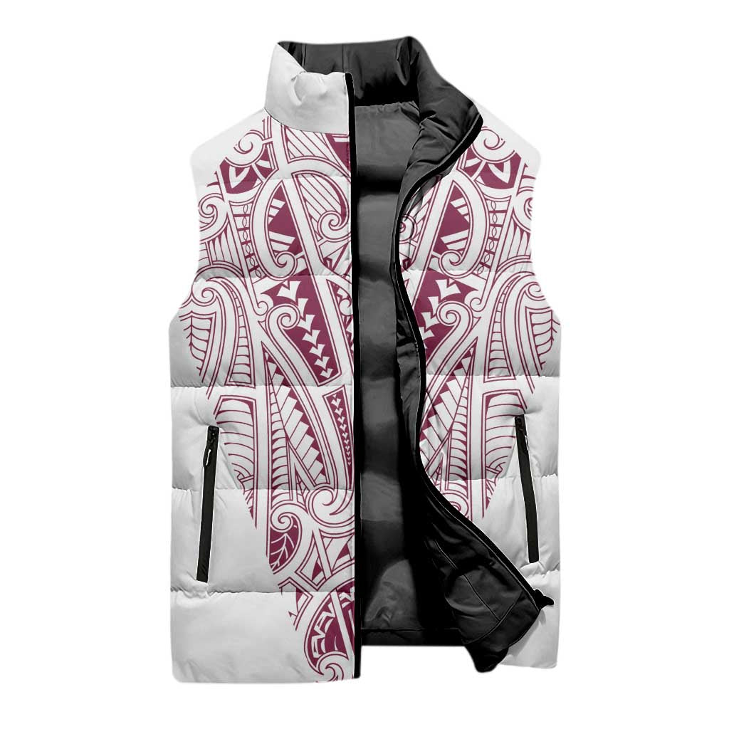 Queensland Maori Rugby Nga Hau e Wha Sleeveless Puffer Jacket White Motif LT9 - Polynesian Pride