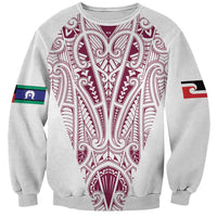 Queensland Maori Rugby Nga Hau e Wha Sweatshirt White Motif LT9 Unisex White - Polynesian Pride