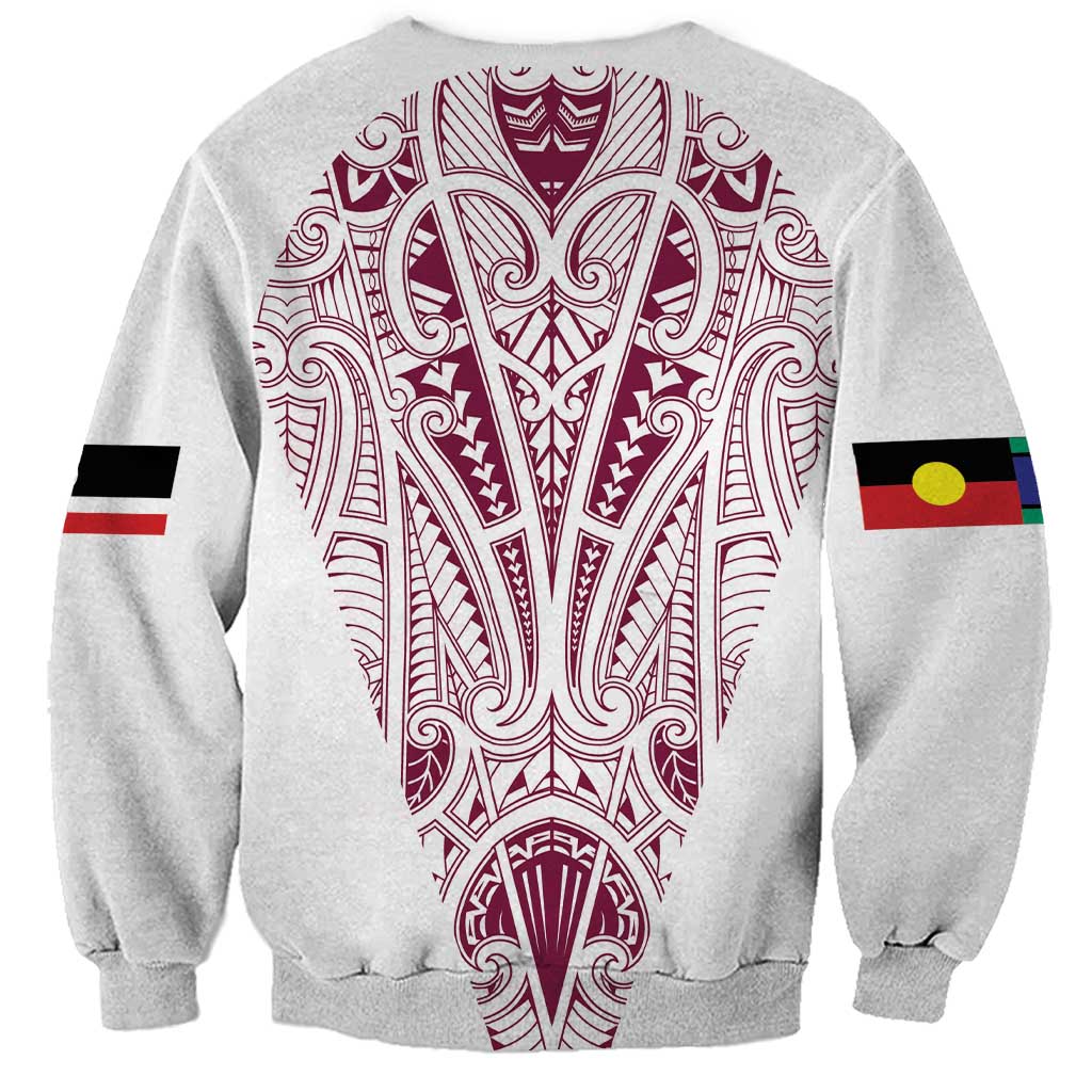 Queensland Maori Rugby Nga Hau e Wha Sweatshirt White Motif LT9 - Polynesian Pride