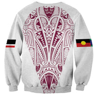 Queensland Maori Rugby Nga Hau e Wha Sweatshirt White Motif LT9 - Polynesian Pride