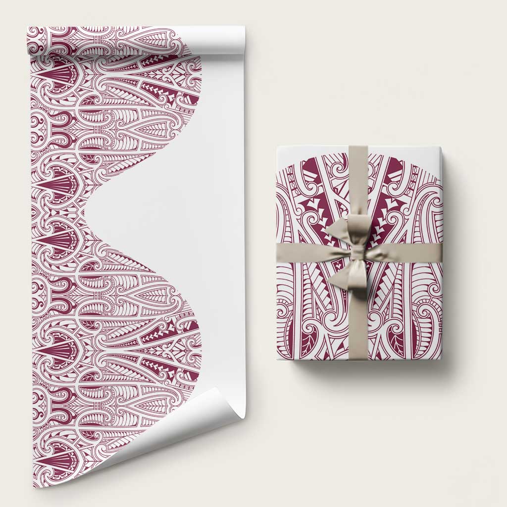 Queensland Maori Rugby Nga Hau e Wha Wrapping Paper White Motif LT9 58" × 23" White - Polynesian Pride