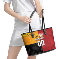 Custom British Lions-AUNZ Leather Tote Bag Australia-New Zealand Indigenous Motif LT9 - Polynesian Pride