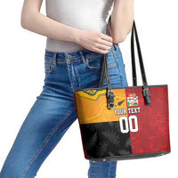 Custom British Lions-AUNZ Leather Tote Bag Australia-New Zealand Indigenous Motif LT9 - Polynesian Pride