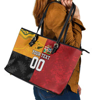 Custom British Lions-AUNZ Leather Tote Bag Australia-New Zealand Indigenous Motif LT9 - Polynesian Pride
