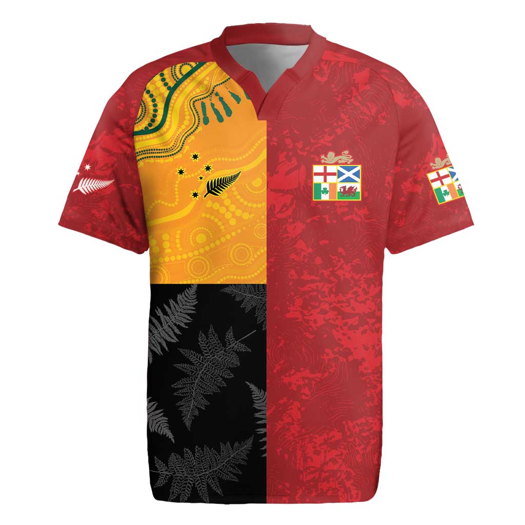 Custom British Lions-AUNZ Rugby Jersey Australia-New Zealand Indigenous Motif LT9 Red - Polynesian Pride