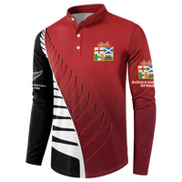 Custom British Lions New Zealand Button Sweatshirt Half Black Fern LT9 - Polynesian Pride