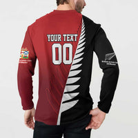 Custom British Lions New Zealand Button Sweatshirt Half Black Fern LT9 - Polynesian Pride